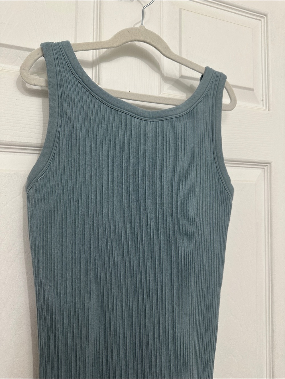 all in motion Ribbed Tank Dress in Muted Teal